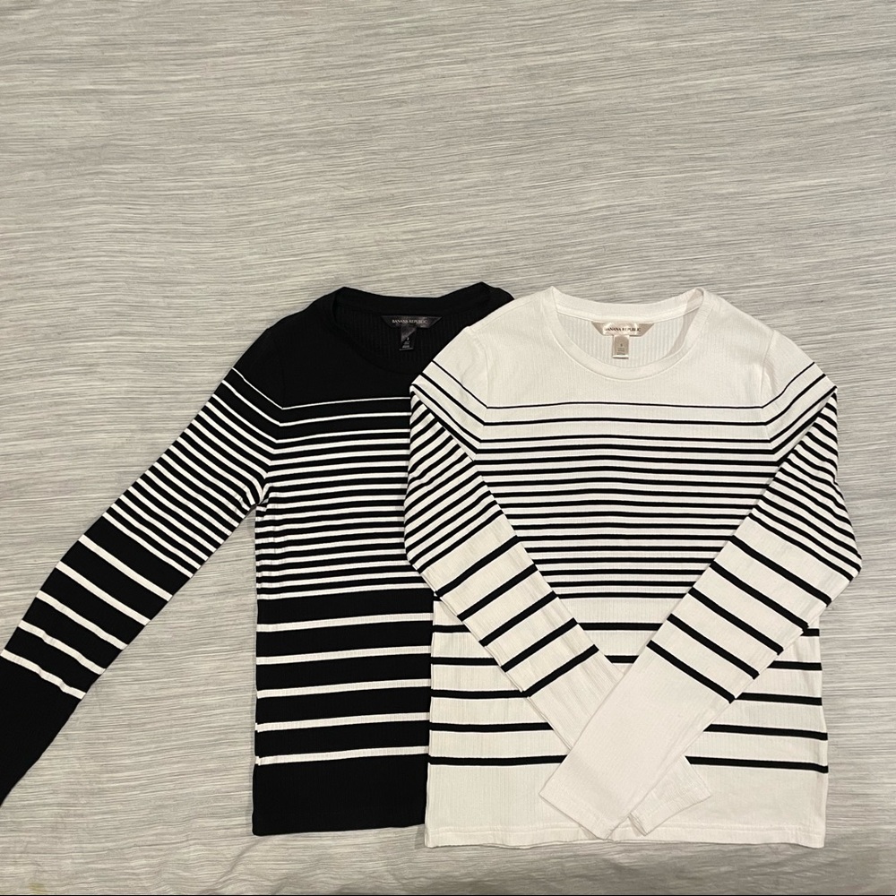 BUNDLE DEAL - Banana Republic || Striped Ribbed Long Sleeve